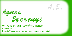 agnes szerenyi business card